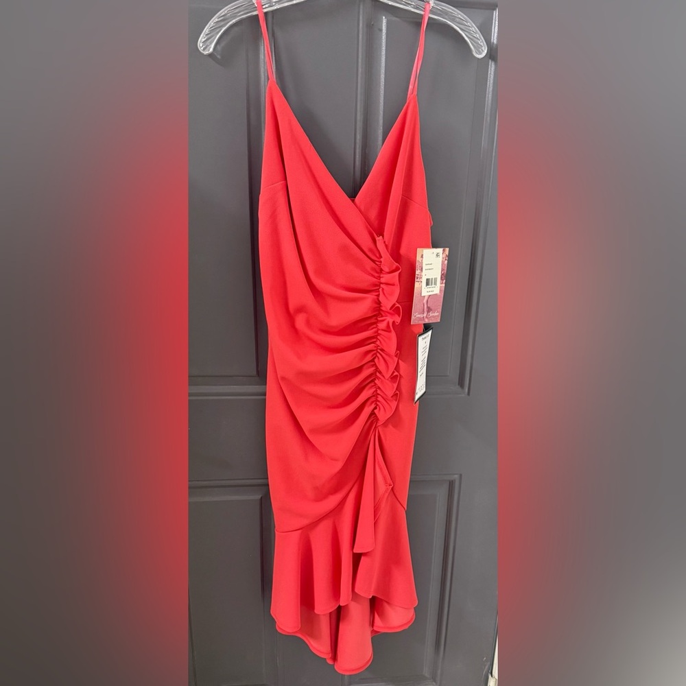 Emerald Sundae Vibrant Red Asymmetrical Dress -NWT